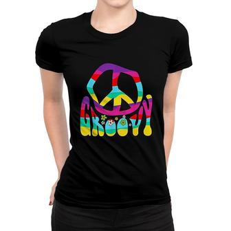 Groovy Hippie Peace Sign Women T-shirt | Mazezy