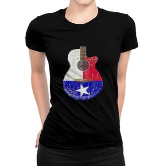 Guitar Texas Flag Acoustic Guitar Women T-shirt | Mazezy