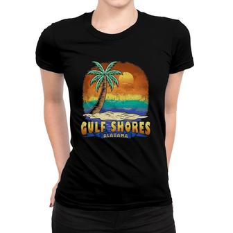 Gulf Shores Alabama Vintage Distressed Souvenir Women T-shirt | Mazezy