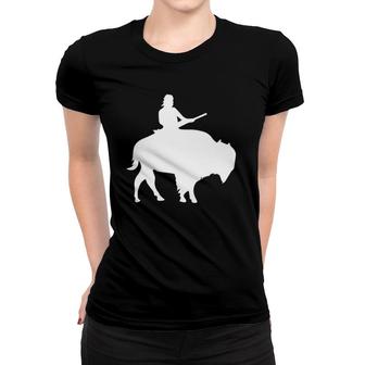 Guy On A Buffalo Silhouette - Women T-shirt | Mazezy