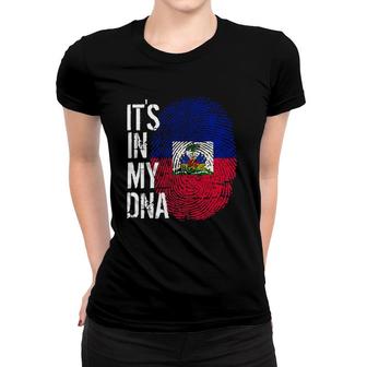 Haitian Pride Fingerprint - It's In My Dna Haiti Flag Women T-shirt | Mazezy