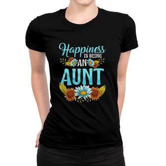 Happiness Is Being An Aunt Cute Floral Mothers Day Gifts Women T-shirt | Mazezy