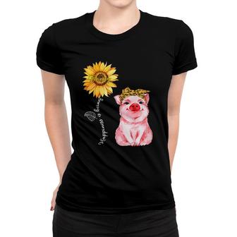 Happiness Is Being Granny - Cute Pig Sunflower Mother Women T-shirt | Mazezy