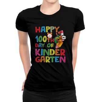 Happy 100 Days Kindergarten School Teacher Student 100Th Day Women T-shirt | Mazezy