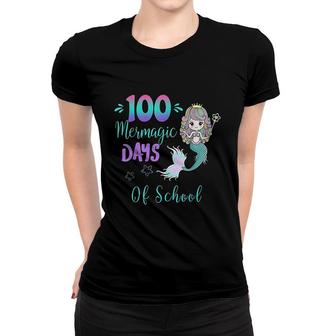 Happy 100 Days Of School Pre-k 1st Grade Mermaid Outfit Women T-shirt | Mazezy