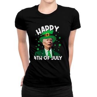 Happy 4Th Of July Biden Leprechaun Shamrock St Patrick's Day Women T-shirt | Mazezy