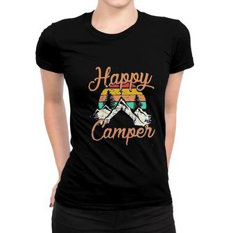 Happy Camper Funny Cute Graphic Letter Print Women T-shirt - Thegiftio UK