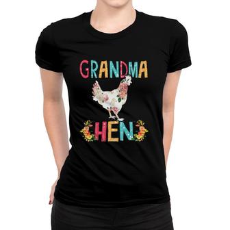 Happy Mother's Day Proud Grandma Floral Chicken Hen Lover Women T-shirt | Mazezy