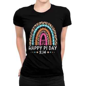 Happy Pi Day Mathematics Math Teacher Leopard Rainbow Women T-shirt - Thegiftio UK