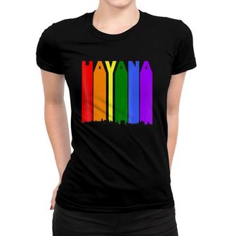 Havana Cuba Skyline Rainbow Lgbt Gay Pride Women T-shirt | Mazezy