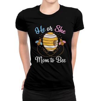 He Or She Mom To Bee Gender Reveal Boy Or Girl Funny Pregnancy Announcement Mother To Be 1St Mom New Parent New Dad Mom Baby Women T-shirt - Thegiftio UK