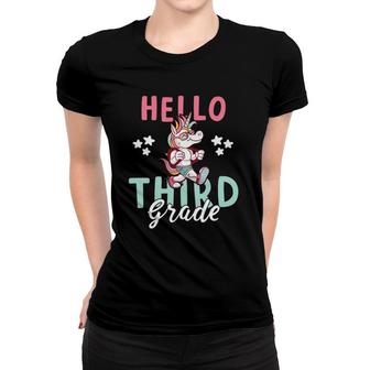 Hello Third Grade Girl Unicorn Kids And Teachers Women T-shirt | Mazezy