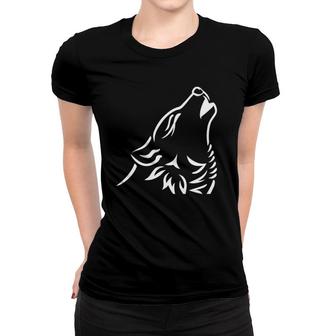 Howling Wolf Lovers Gift Women T-shirt | Mazezy