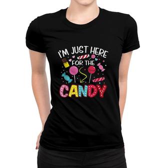 I Am Just Here For The Candy Halloween Cute Lollipop Sweets Women T-shirt - Seseable