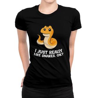I Just Really Like Snakes Love Snakes Women T-shirt | Mazezy