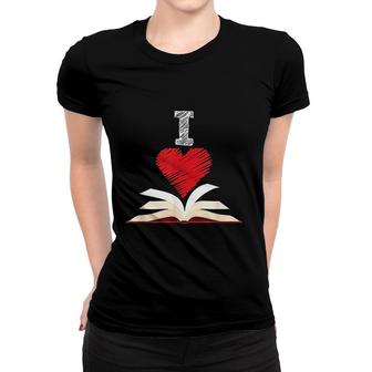 I Love Books Book Lover Reading Library Women T-shirt - Thegiftio UK