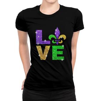 I Love Mardi Gras Fleur De Lis Gift Women T-shirt | Mazezy