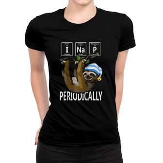 I Nap Periodically Funny Science Sloths Lovers Raglan Baseball Tee Women T-shirt | Mazezy