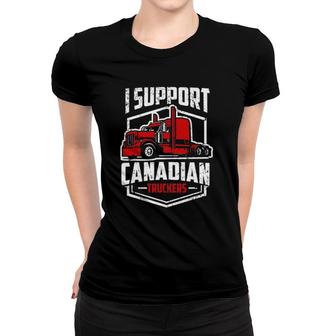 I Support Canadian Truckers Freedom Convoy 2022 Ver2 Women T-shirt | Mazezy