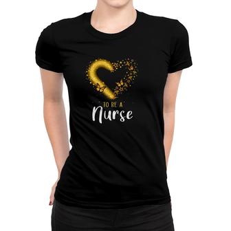 I Takes A Lot Of Love & Sparkle To Be A Nurse Gold Heart Butterflies Nursing Women T-shirt | Mazezy