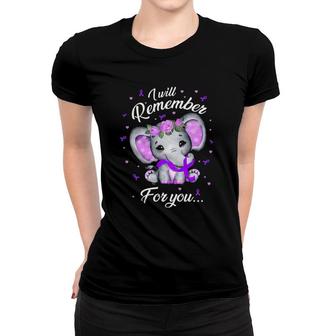 I Will Remember For You End Alzheimers Elephant Cute Women T-shirt - Thegiftio UK