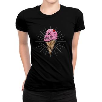 Ice Cream Cone Skull Cherry Aesthetic Dessert Lovers Women T-shirt | Mazezy UK