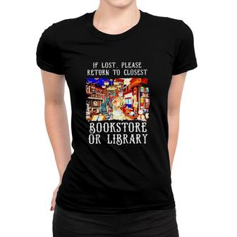 If Lost Please Return To Closet Bookstore Or Library Women T-shirt | Mazezy