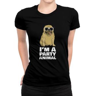 I'm A Party Animal Cool Pug Lovers Dog Tee Women T-shirt | Mazezy