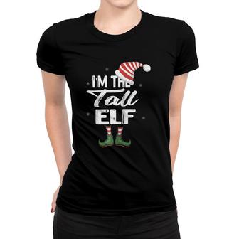 I'm The Tall Elf Christmas Eve Xmas Elf Squad Costume Raglan Baseball Tee Women T-shirt | Mazezy