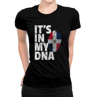 It's In My Dna Dominican Republic Flag Official Pride Gift Raglan Baseball Tee Women T-shirt | Mazezy