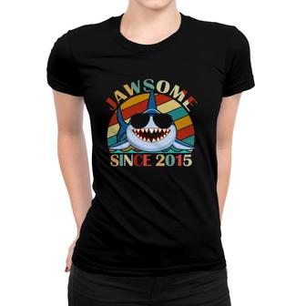 Jawsome Since 2015 Shark Awesome Birthday Gift Retro Vintage Women T-shirt | Mazezy