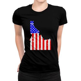 July 4Th For Men-Idaho American Pride Flag Women T-shirt | Mazezy