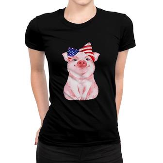July 4Th Pig American Flag Bandanna Cute Patriotic Gift Women T-shirt | Mazezy