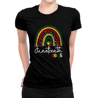 Juneteenth 1865 Black Woman African American Boho Rainbow Women T-shirt | Mazezy
