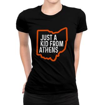 Just A Kid From Athens Ohio Cincinnati Burr Oh Orange Black Women T-shirt | Mazezy