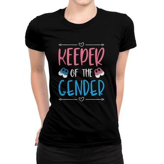 Keeper Of The Gender Announcement Baby Shoes Women T-shirt | Mazezy