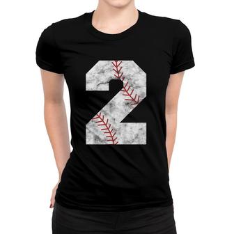 Kids 2Nd Birthday Baseball Big Number Two 2 Years Old Boy Girl Women T-shirt | Mazezy