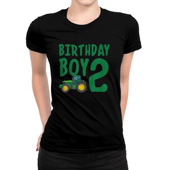 Kids 2Nd Birthday Farm Tractor Two Years Old Birthday Gift Women T-shirt | Mazezy