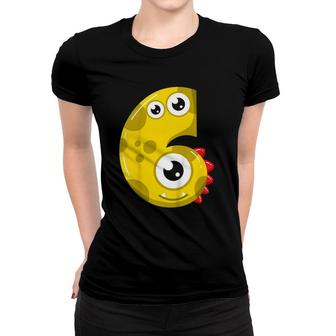 Kids 6Th Birthday Monsters Tee 6 Years Old Little Monster Gift Women T-shirt | Mazezy