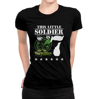 Kids 7 Years Old Soldier Birthday Military Themed Camo 7Th Gift Women T-shirt | Mazezy