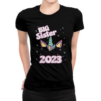 Kids Big Sister 2023 Unicorn Women T-shirt | Mazezy