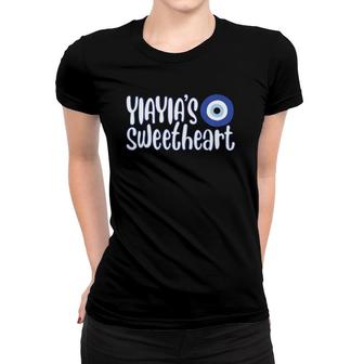 Kids Yiayia's Sweetheart Evil Eye Mati Greek Pride Gift Women T-shirt | Mazezy