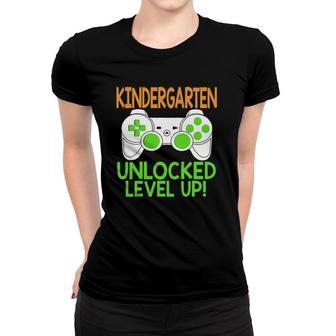 Kindergarten Unlocked Level Up Back To School Women T-shirt | Mazezy