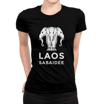 Laos Erawan 3 Headed Elephant Funny Laotian Gift Women T-shirt | Mazezy