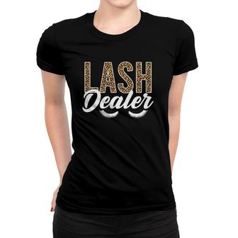Lash Dealer Lash Artist Lash Tech Leopard Eyelashes Women T-shirt | Mazezy