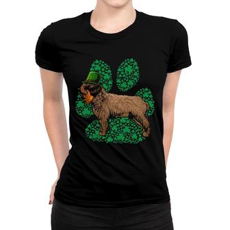 Leprechaun Spanish Water Dog St Patricks Day Shamrock Paw Women T-shirt | Mazezy