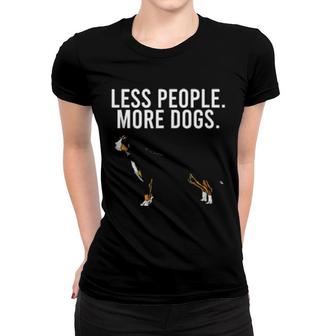 Less People More Dogs Entlebucher Mountain Dog Introvert Fun Women T-shirt | Mazezy