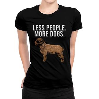 Less People More Dogs Spanish Water Dog Introvert Women T-shirt | Mazezy