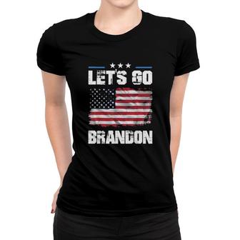 Let’S Go Brandon Chant American Flag Impeach Biden Women T-shirt | Mazezy