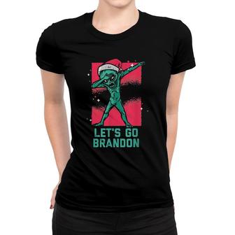 Let’S Go Brandon Impeach Biden American Santa Alien Ufo Tee Women T-shirt | Mazezy